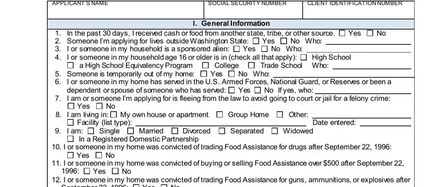 form application food completion process clarified (step 3)