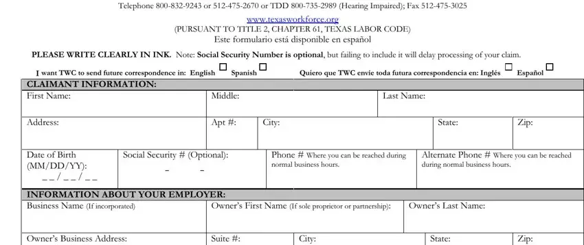 Tips on how to complete texas labor board wage claim portion 2