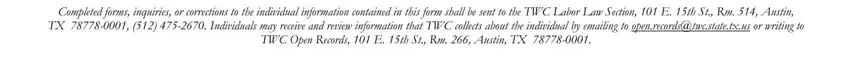 Step # 3 for submitting texas labor board wage claim