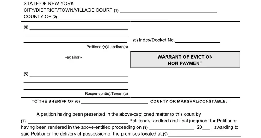 warrant of eviction non payment writing process explained (step 1)