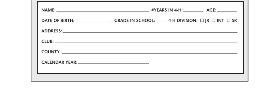 Step number 1 in filling out 4 h record book wsu