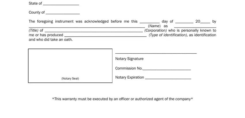 Stage number 2 in completing warranty form template