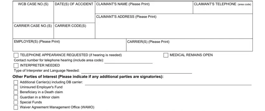 Ways to complete wcl section 32 form portion 1