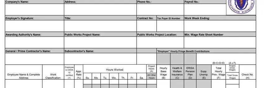 Writing part 1 in massachusetts certified payroll