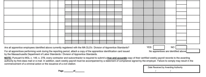 Writing section 2 in massachusetts certified payroll