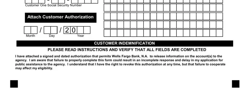 Month Day Year, PLEASE READ INSTRUCTIONS AND, and CUSTOMER INDEMNIFICATION in how to get a proof of funds letter from wells fargo