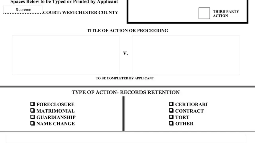 Filling out segment 1 in application for index number nys
