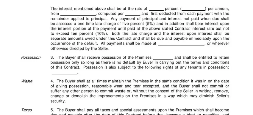 Waste, The Buyer shall at all times, and The interest mentioned above shall in land contract form for michigan