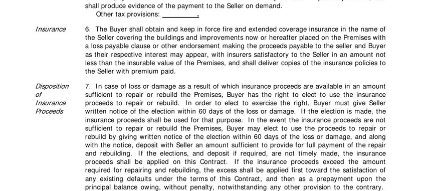 Step number 4 for completing land contract form for michigan