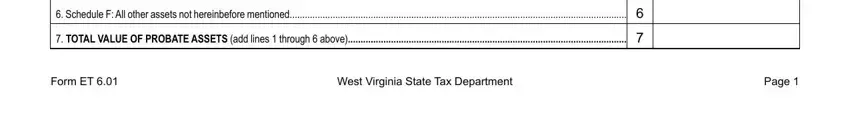 Filling in segment 3 of wv estate forms form