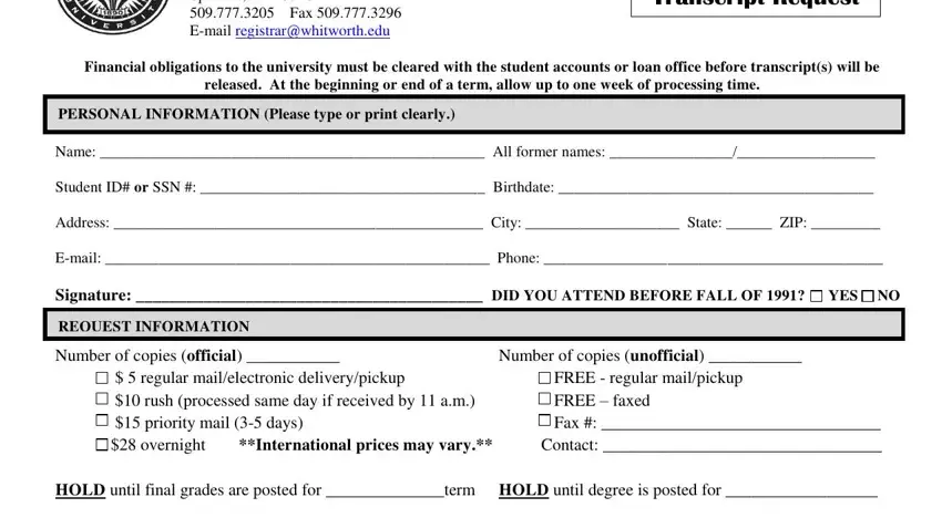 whitworth request print conclusion process detailed (part 1)