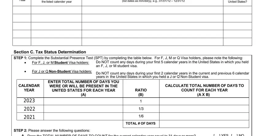 The right way to complete Wh 1 Form step 3