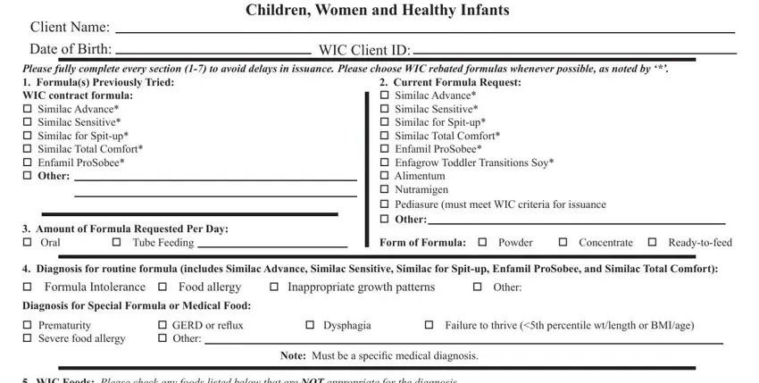Simple tips to complete arizona wic form portion 1