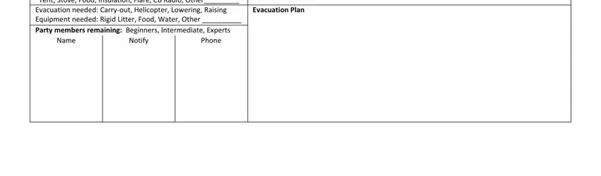Filling in segment 3 of form rescue request