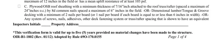 Step # 3 of submitting florida wind mitigation form template