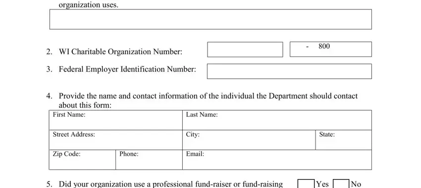 Stage no. 1 for submitting form 1952 wisconsin