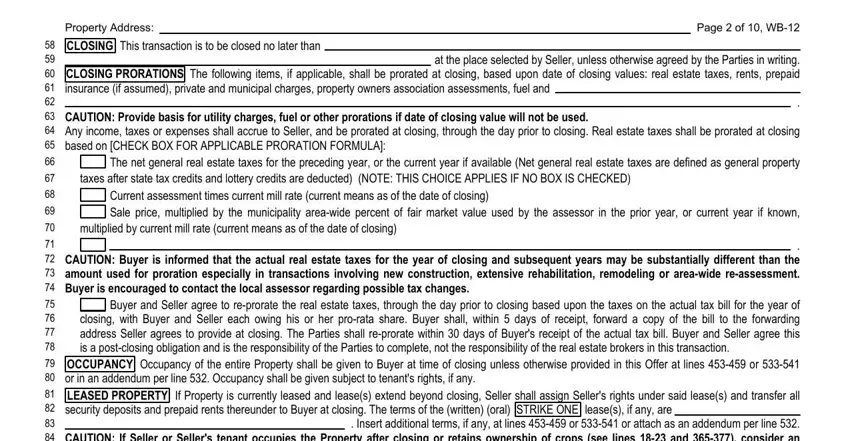The right way to fill out wb 12 farm offer to purchase part 3