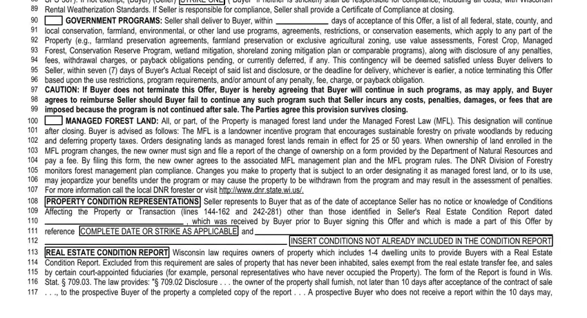 Completing segment 4 of wb 12 farm offer to purchase