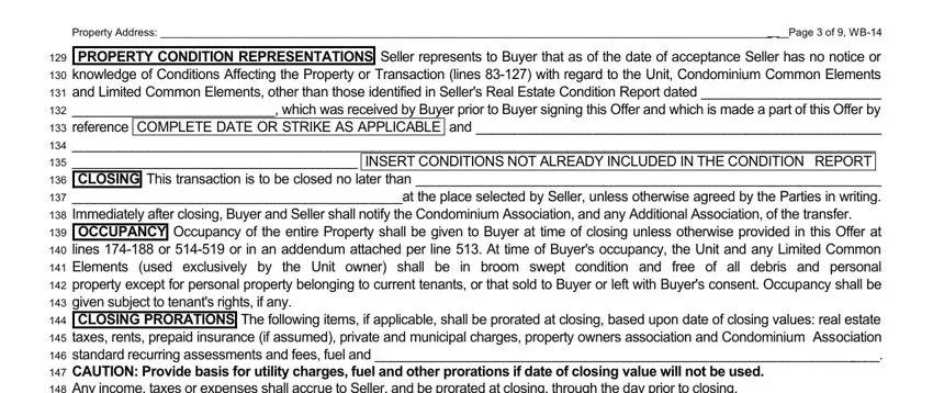 Writing part 4 of wisconsin condominium offer to purchase form