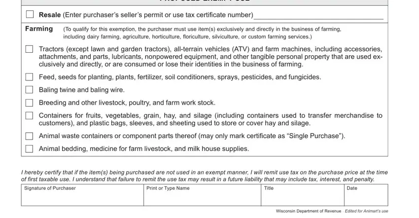 Learn how to complete wisconsin sales tax exemption form 2020 portion 2