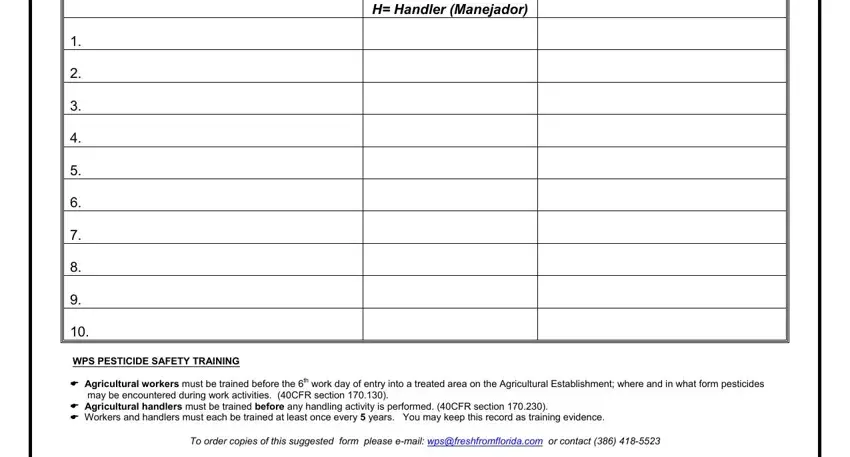 To order copies of this suggested, Agricultural handlers must be, and H Handler Manejador of suggested attendance sheet form search