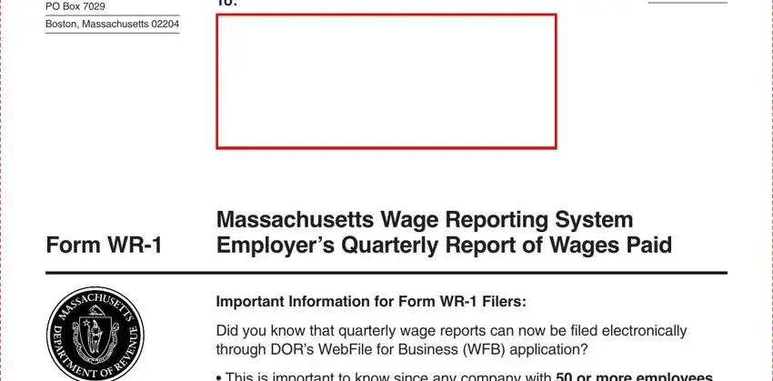 what is form wr 1 conclusion process described (step 1)