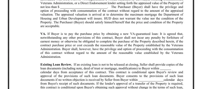 VA If Buyer is to pay the purchase, Existing Loan Review If an, and FHA It is expressly agreed that in wyoming real estate purchase and sale agreement form