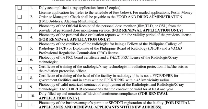 Part # 1 in submitting fda x ray application form