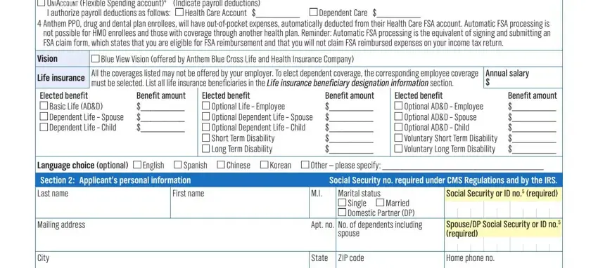Part # 2 of completing anthem blue cross enrollment