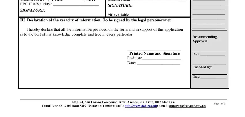 Chief RadiologicXray Technologist, Recommending Approval  Date, and Trunk Line  local  Telefax  cid in fda x ray application form