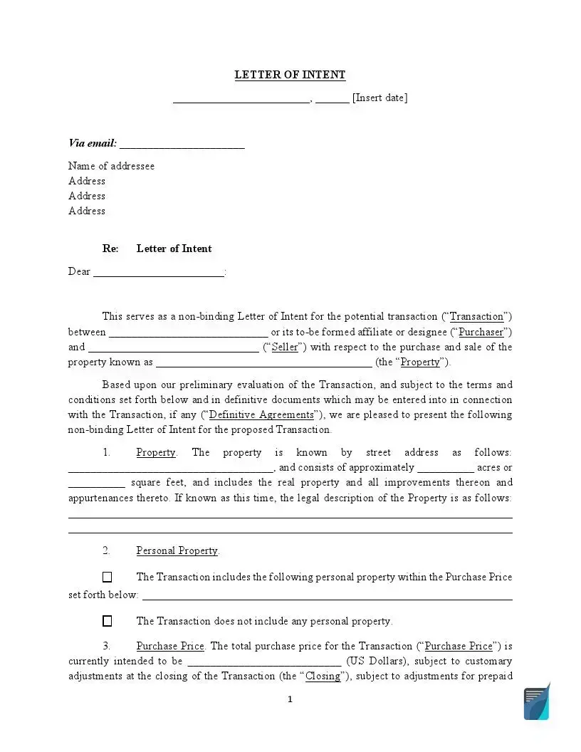 letter of intent