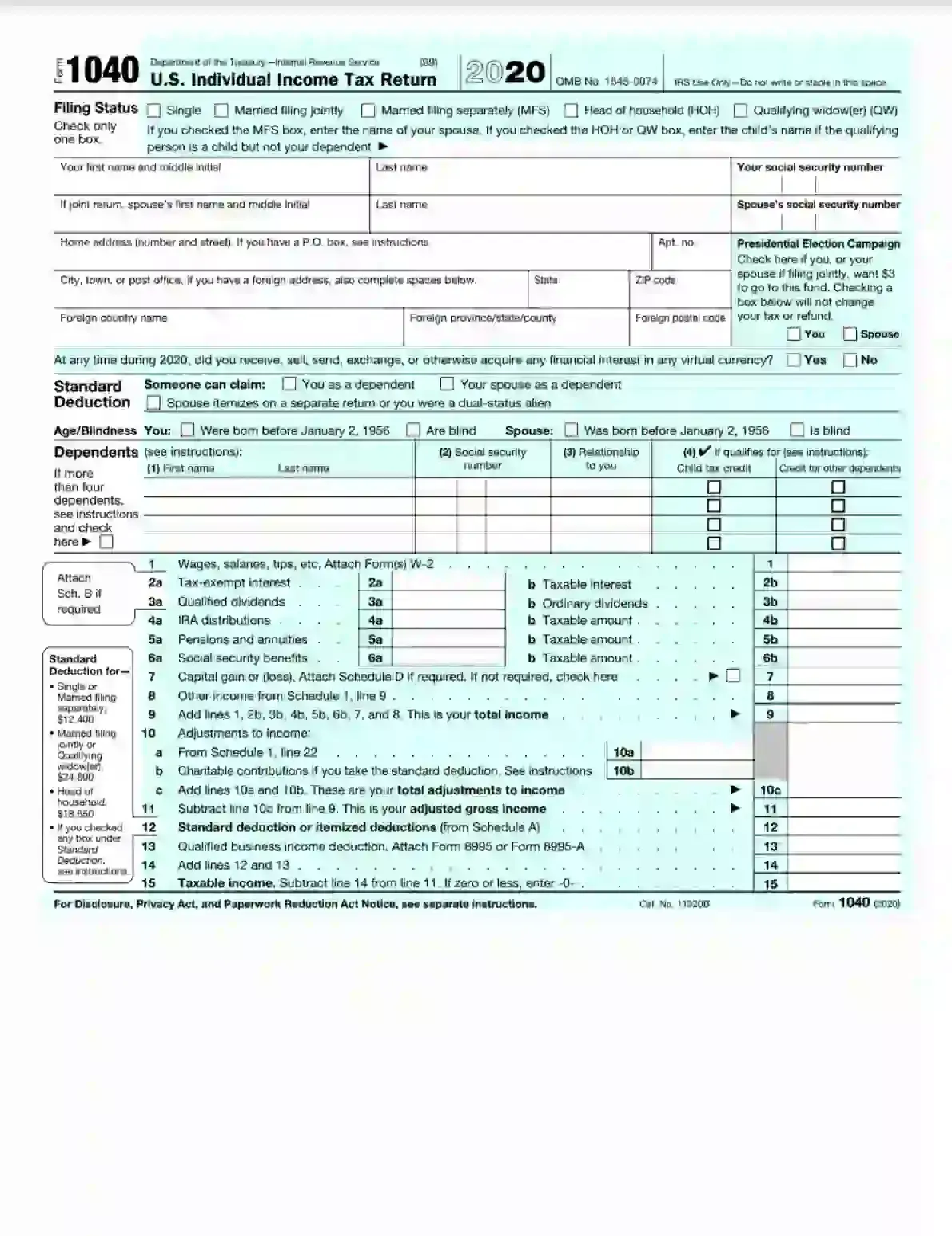 irs form 1040