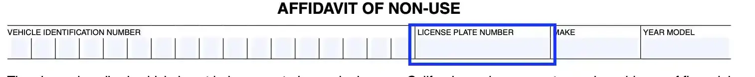 step 2 submit the license plate info filling out a california affidavit of non use form