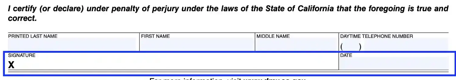 step 6 certify the form filling out a california affidavit of non use form