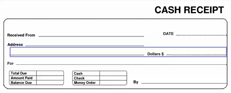 step 5 reveal the given sum filling out a cash receipt
