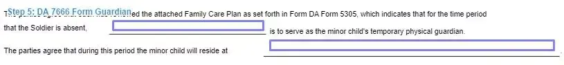 Step 5 to filling out a da 7666 template guardian