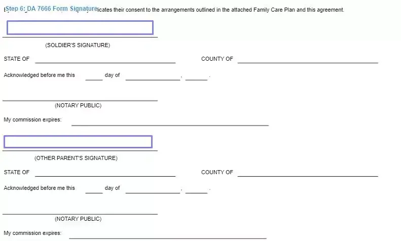 Step 6 to filling out a da 7666 form signature