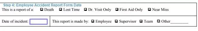 Step 4 to filling out an employee accident report form date