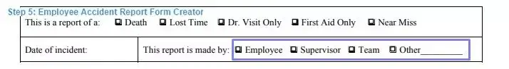 Step 5 to filling out an employee accident report example creator