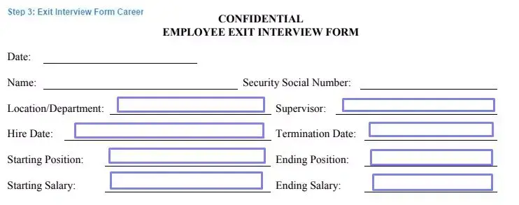 Step 3 to filling out an exit interview sample career