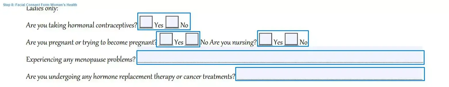 Step 8 to filling out a facial consent form women's health