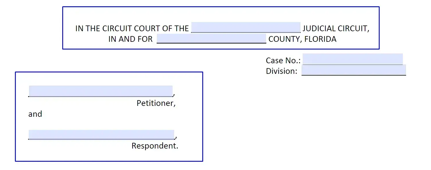 step 1 fill in the document header filling out a florida financial affidavit short form