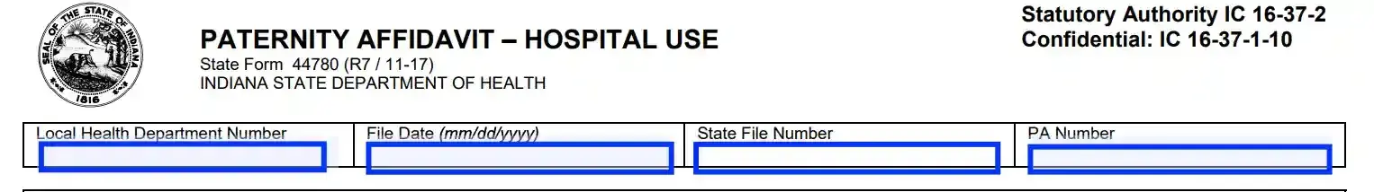 step 1 start filling filling out an indiana paternity affidavit (form 44780)