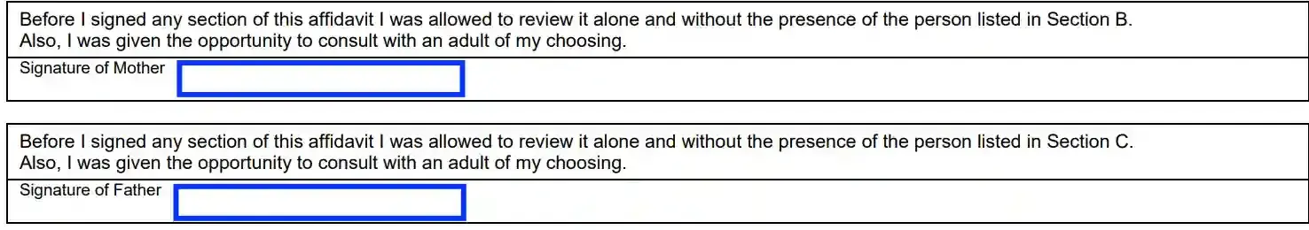 step 2 put your signatures filling out an indiana paternity affidavit (form 44780)
