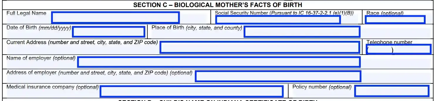 step 7 fill in the mother’s details filling out an indiana paternity affidavit (form 44780)