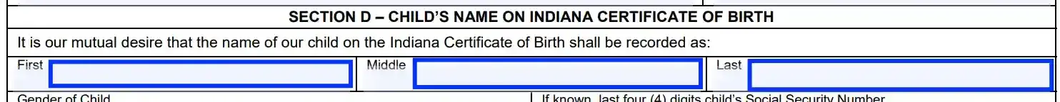 step 8.1 decide on the child’s name filling out an indiana paternity affidavit (form 44780)