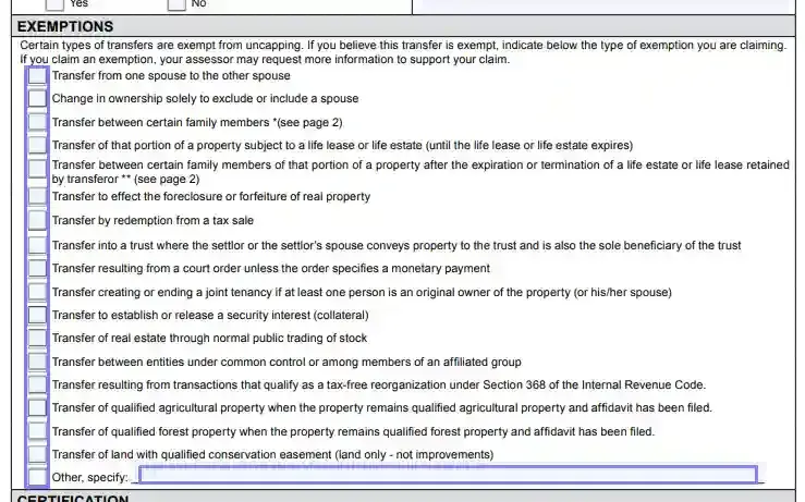 step 4 check the “exemptions” section filling out a michigan property transfer affidavit (form l 4260)