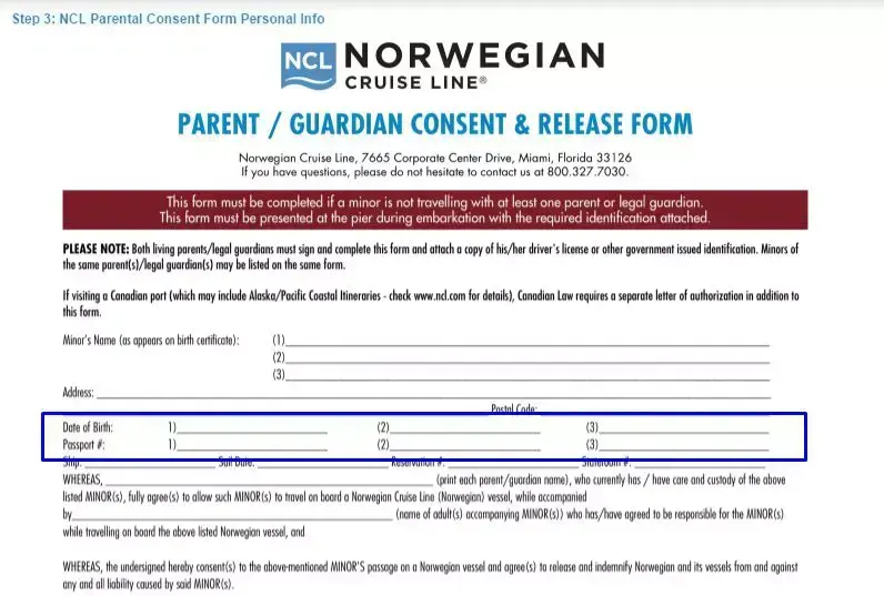 Step 3 to filling out a ncl parental consent sample personal info