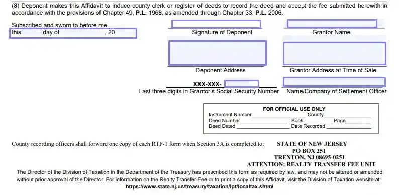 step 7 sign the rtf 1 form filling out a new jersey affidavit of consideration (form rtf 1)