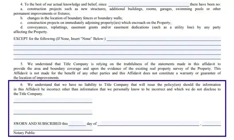 step 9 notarize the document filling out a texas residential real property affidavit (form t 47)